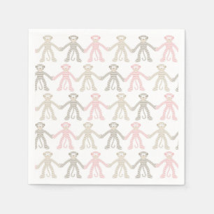 Beautiful Baby Sock Monkey Napkin