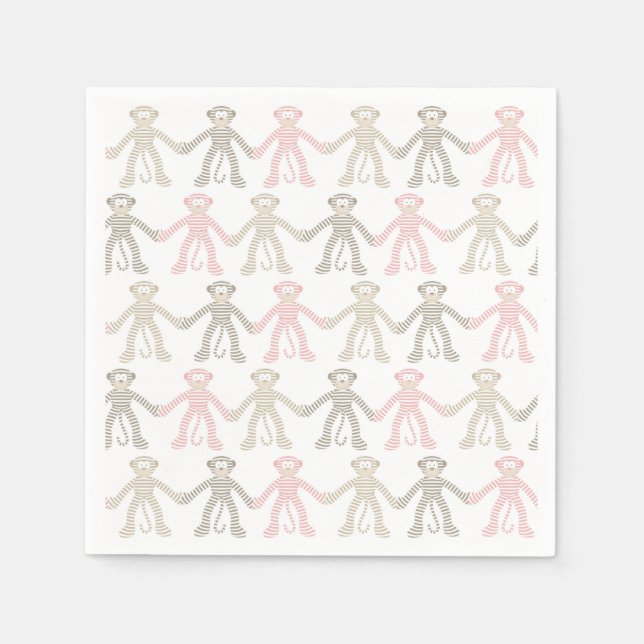 Beautiful Baby Sock Monkey Napkin (Front)