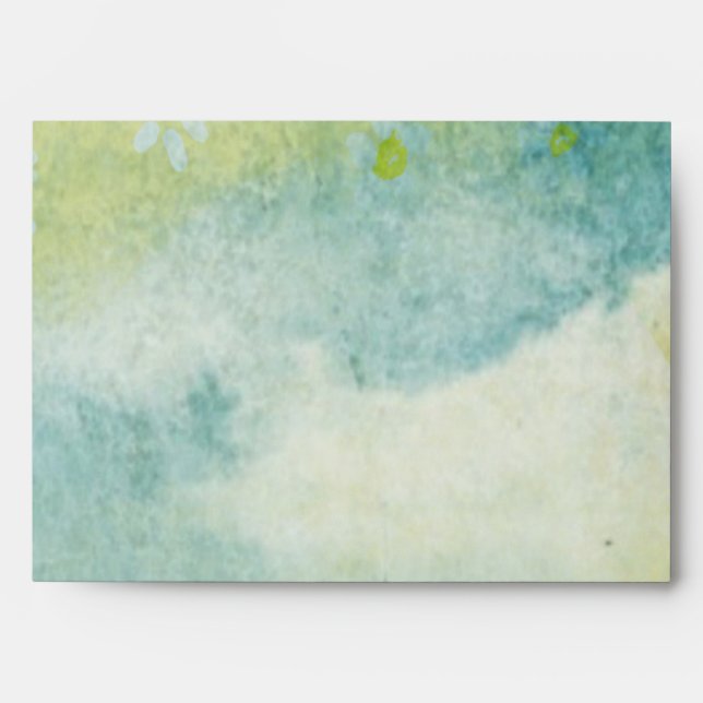 Beautiful Baby Soft Blue, Yellow Pink Watercolor Envelope (Front)