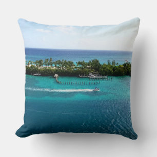 Beautiful Bahamas Nassau Coastline Throw Pillow