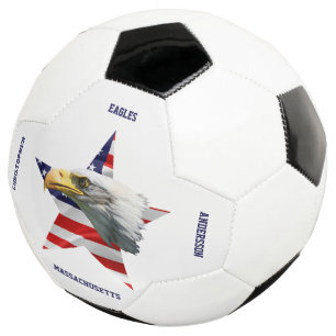 Beautiful Bald Eagle, The American Flag, Star Soccer Ball