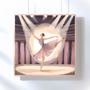 Beautiful Ballerina   Ballet Arts Dance Watercolor Poster