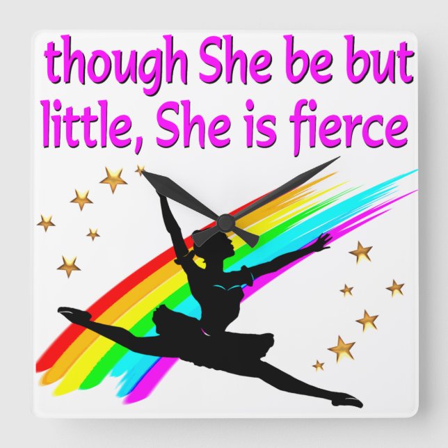 BEAUTIFUL BALLERINA DANCER DESIGN SQUARE WALL CLOCK (Front)