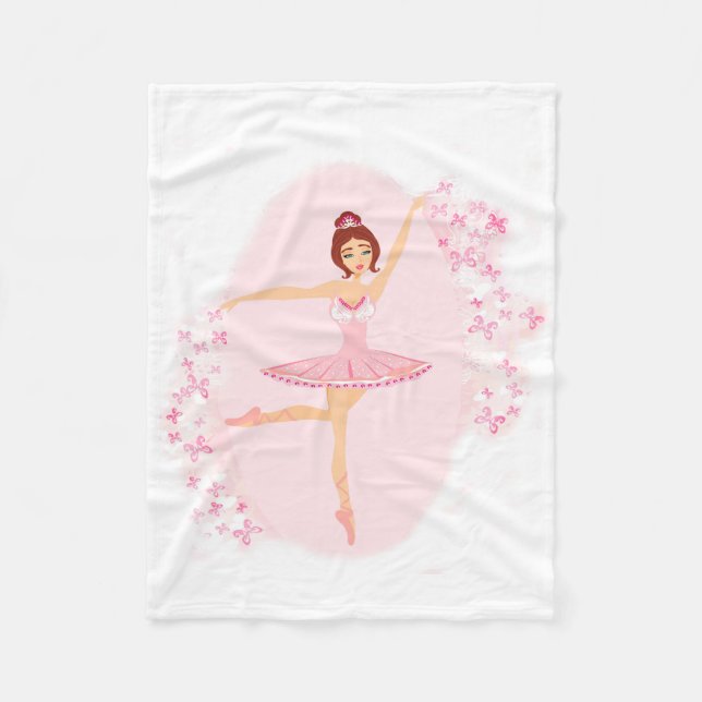 Beautiful ballerina  Fleece Blanket (Front)