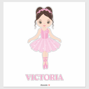Beautiful Ballerina Girl Custom-Cut Vinyl Sticker