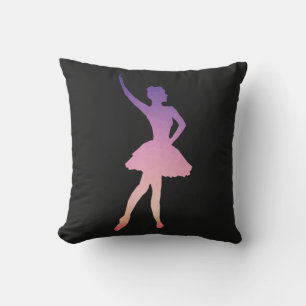 Beautiful ballerina girl dancing  throw pillow