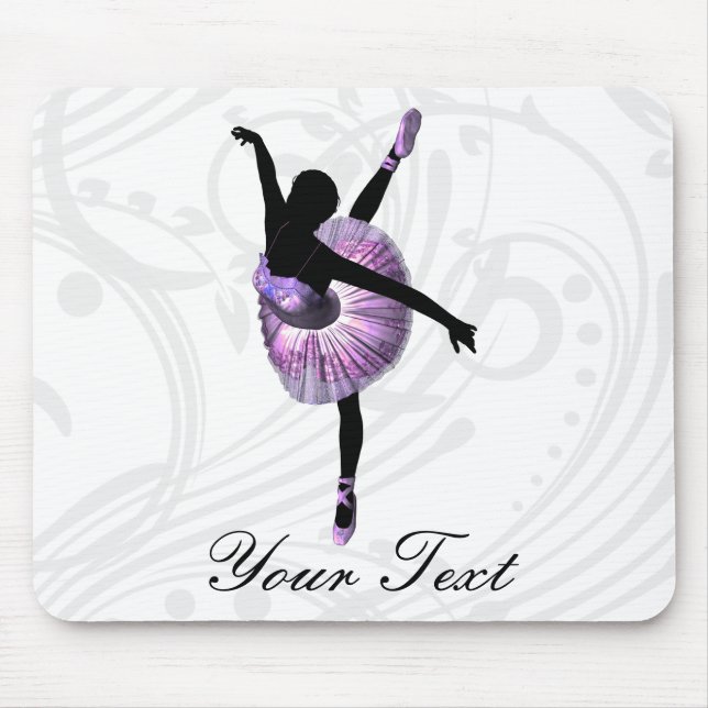 Beautiful Ballerina in purple Mouse Pad (Front)
