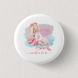 Beautiful Ballerina Mother to Be Round Button