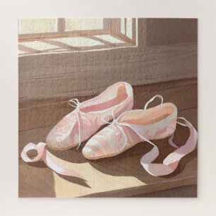Beautiful Ballet Slippers Pretty Pink Jigsaw Puzzle
