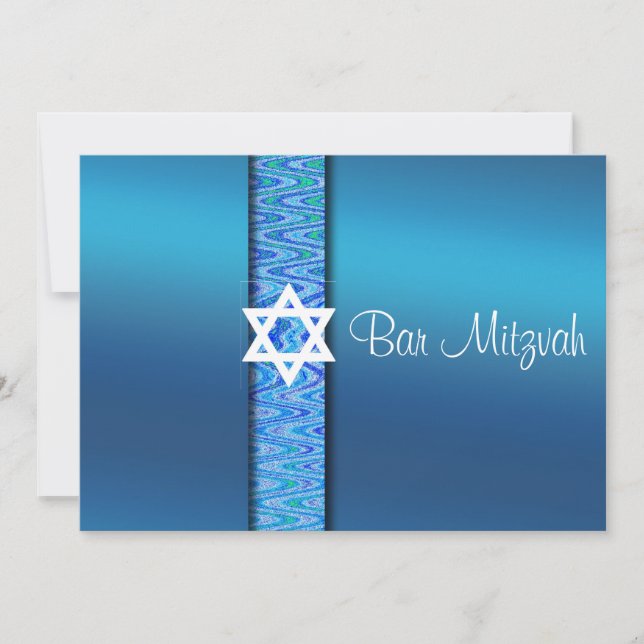 Beautiful, Bar Mitzvah Invitation, Star of David Invitation (Front)