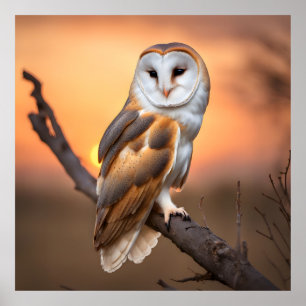 Beautiful Barn Owl Poster