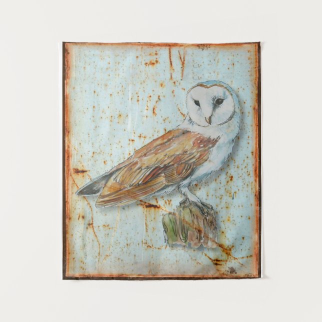 Beautiful Barn Owl Tapestry (Front)