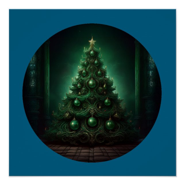 Beautiful Baroque Style Christmas Tree Poster (Front)