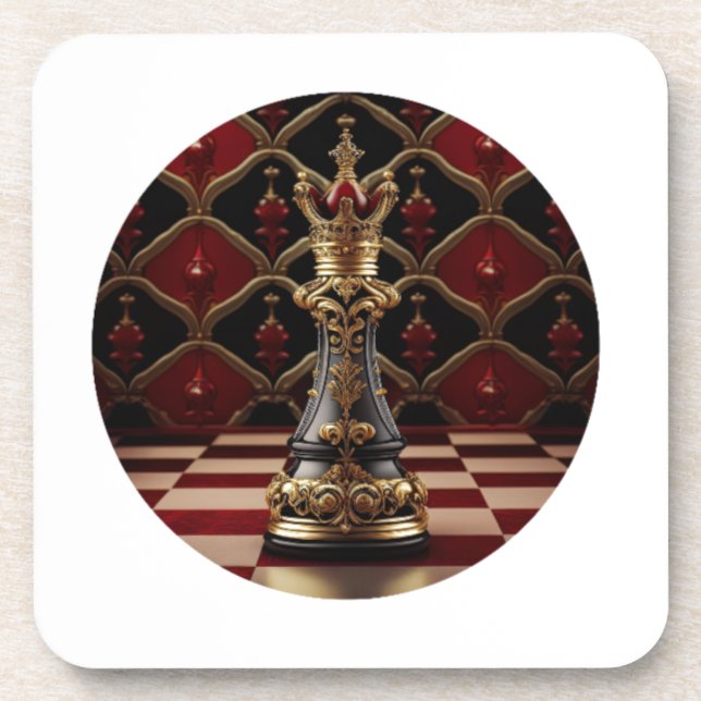 Beautiful Baroque Styled Chess Piece - The Queen Coaster (Front)