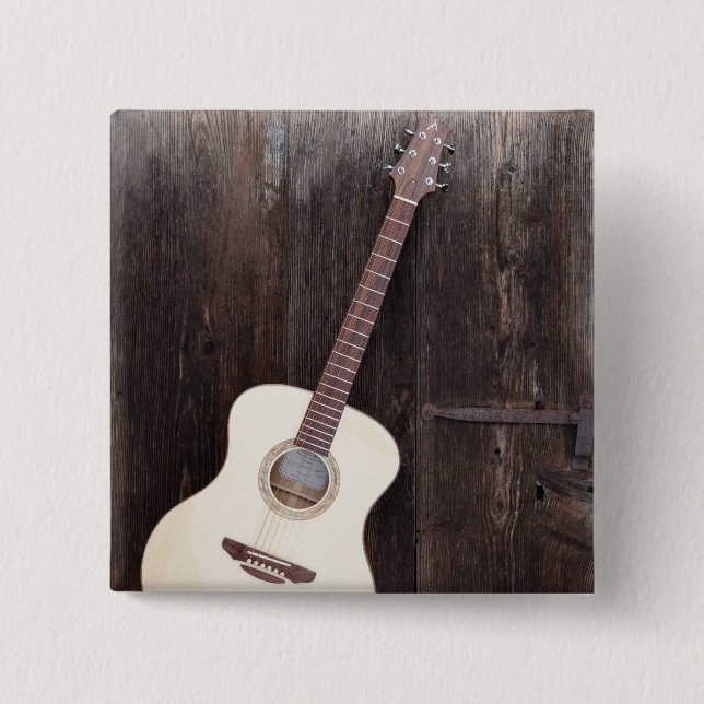 Beautiful Bass Guitar 2 Inch Square Button (Front)