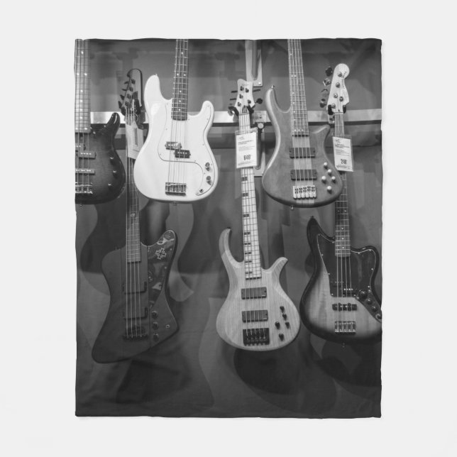 Beautiful Bass Guitar Fleece Blanket (Front)