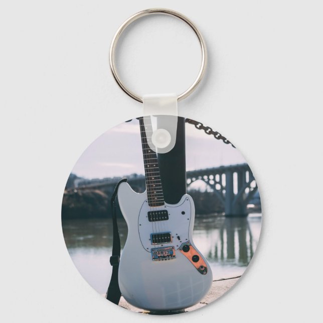 Beautiful Bass Guitar Keychain (Front)