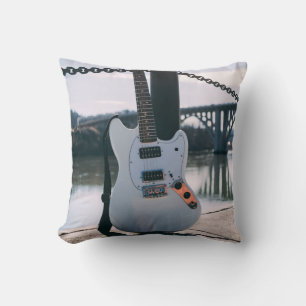 Beautiful Bass Guitar Throw Pillow