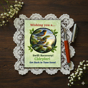 Beautiful Bay-breasted Warblers Get Well Postcard