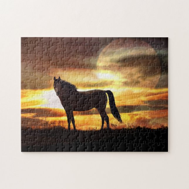 Beautiful Bay Horse and Weather Jigsaw Puzzle (Horizontal)