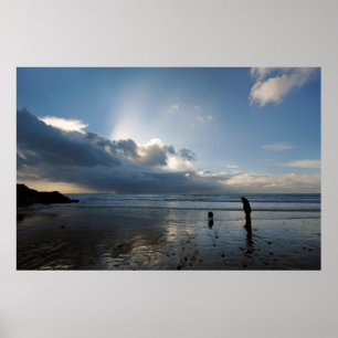 Beautiful beach and sky poster
