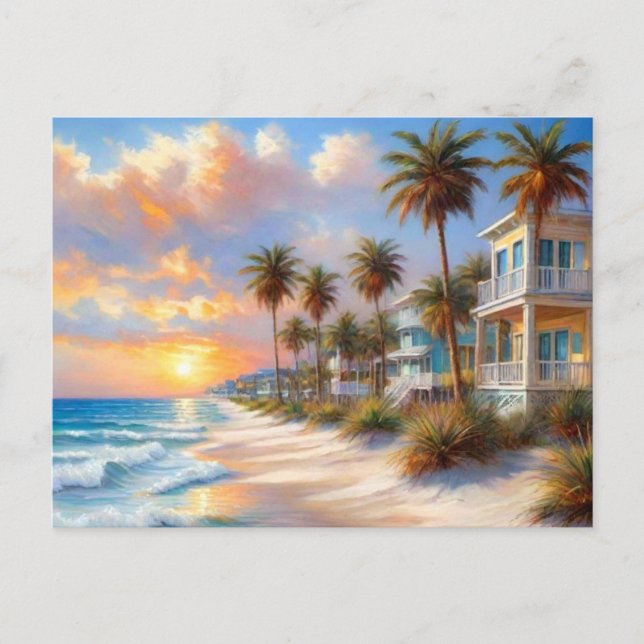 Beautiful Beach Art Postcard (Front)