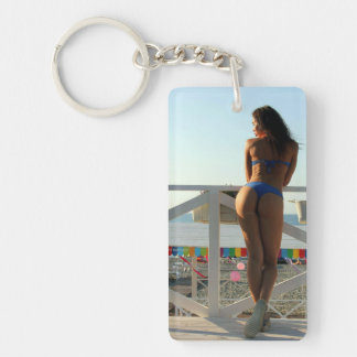 Beautiful Beach Babe Sexy  Photo Key Chain