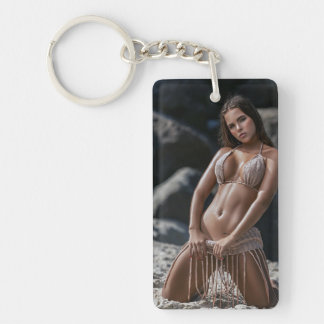 Beautiful Beach Babe Sexy  Photo Key Chain