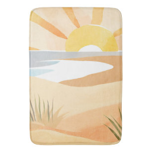 beautiful beach bath mat