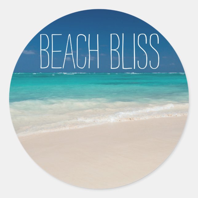 Beautiful Beach Bliss Classic Round Sticker (Front)