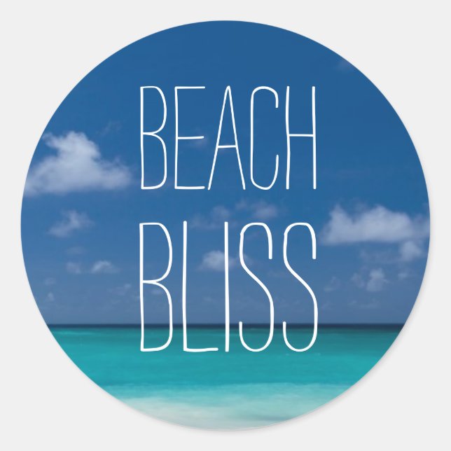 Beautiful Beach Bliss Classic Round Sticker (Front)