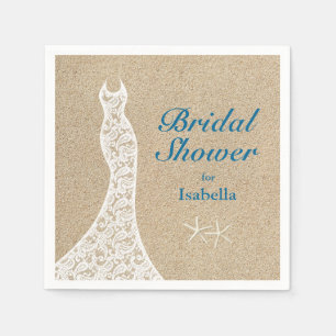 Beautiful Beach Bridal Shower Napkin