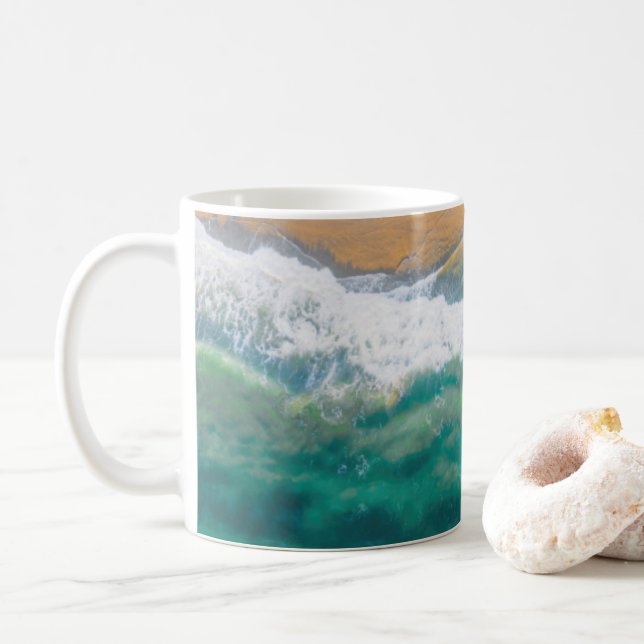  Beautiful beach crystal blue sea Coffee Mug (With Donut)