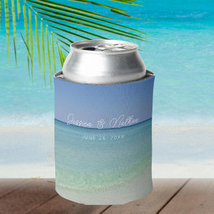  Beautiful Beach Horizon Personalized Wedding Can Cooler