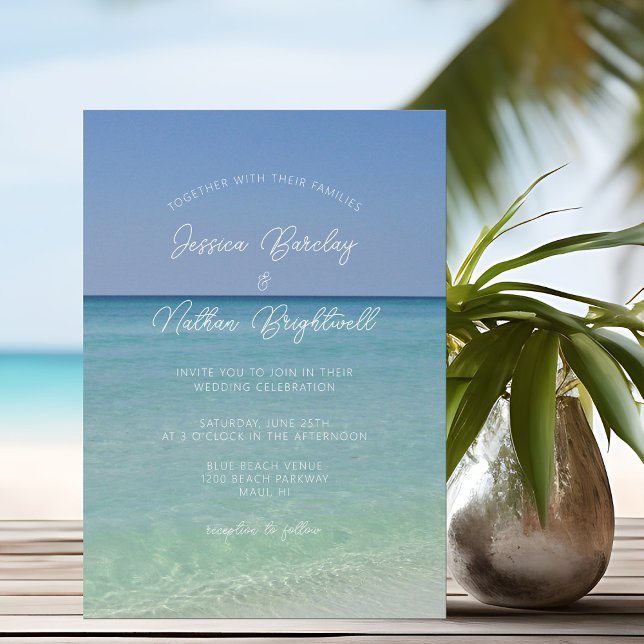  Beautiful Beach Horizon Photography Wedding Invitation (Creator Uploaded)
