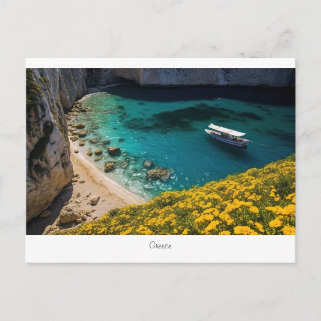 Beautiful beach in Greece  Postcard (Front)