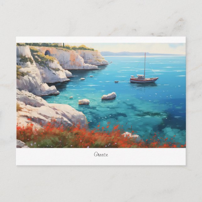 Beautiful beach in Greece  Postcard (Front)