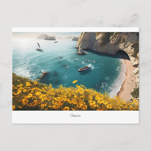 Beautiful beach in Greece  Postcard (Front)