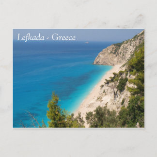 Beautiful beach in Lefada Greece Postcard