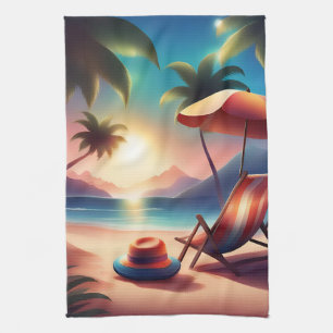beautiful beach kitchen towel
