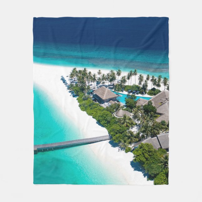Beautiful Beach Landscape Fleece Blanket (Front)