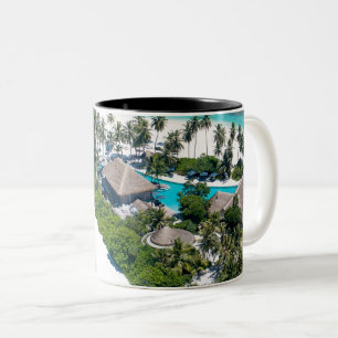 Beautiful Beach Landscape Two-Tone Coffee Mug