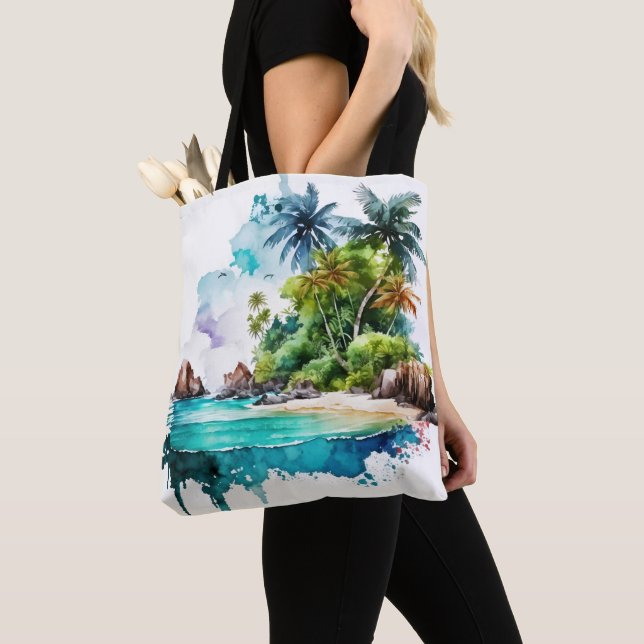 Beautiful Beach Ocean Waves Sand Sea Shells Tote Bag (Close Up)