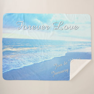 Beautiful Beach Personalized Wedding Throw Blanket