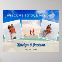Beautiful Beach Photo Collage Wedding Welcome