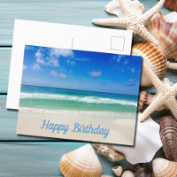 Beautiful Beach Photo Custom Ocean Happy Birthday
