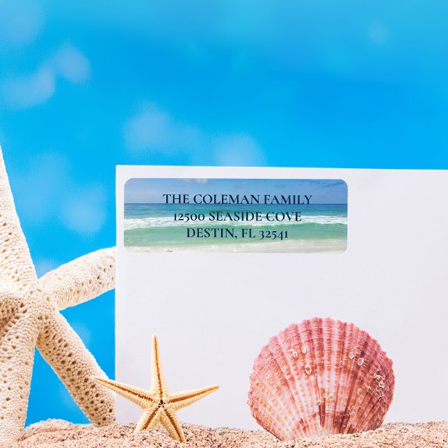 Beautiful Beach Photo Florida Ocean Return Address (Creator Uploaded)