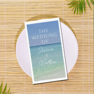 Beautiful Beach Photography Personalized Wedding Napkin