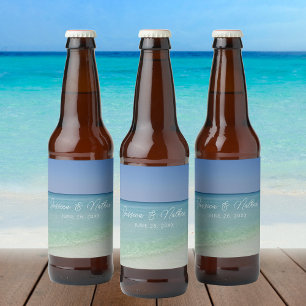  Beautiful Beach Photography Wedding Customizable Beer Bottle Label