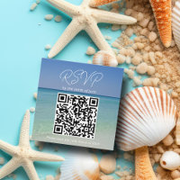 Beautiful Beach Photography Wedding QR Code RSVP